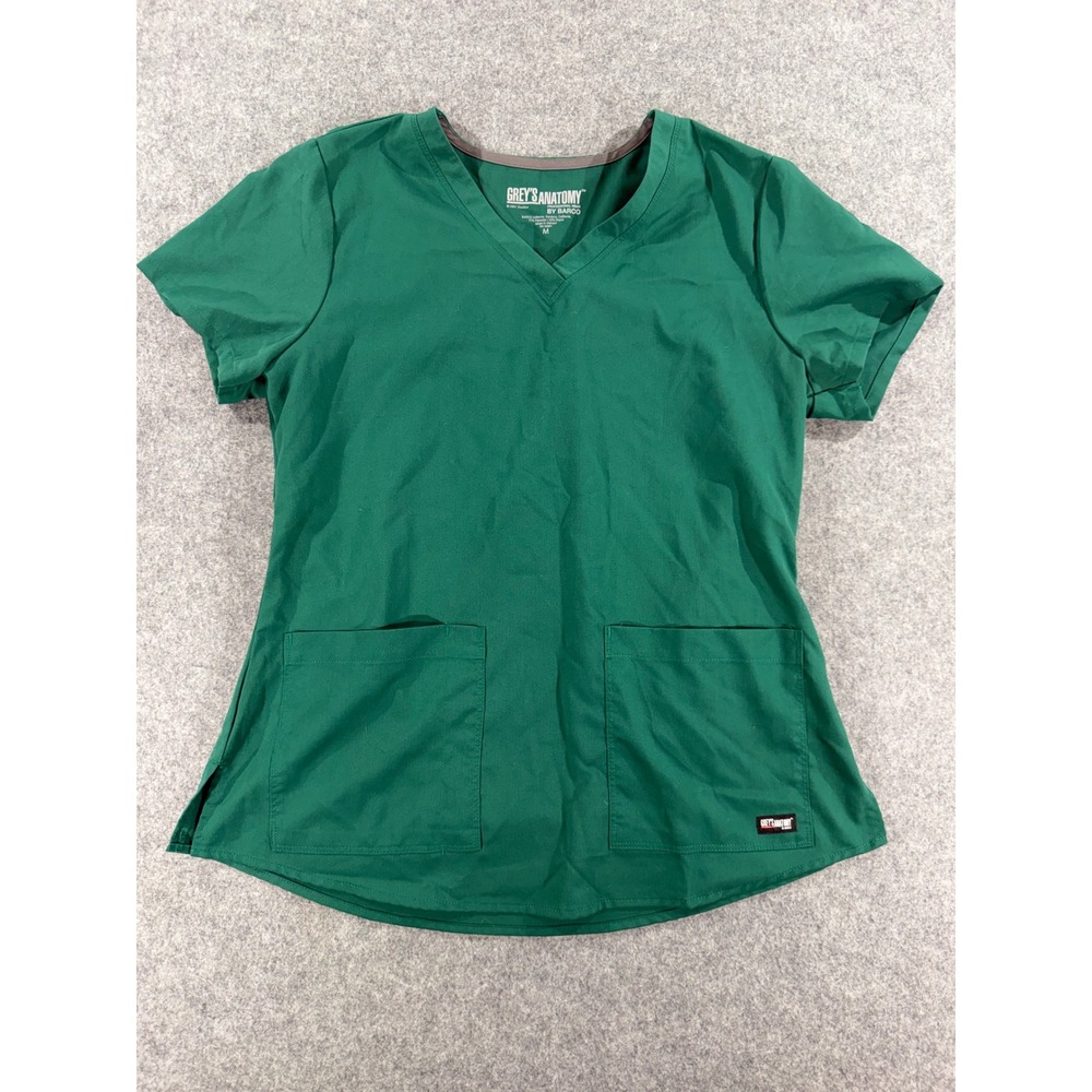 Greys Anatomy by Barco Womens V-Neck Scrub Top Green Size M